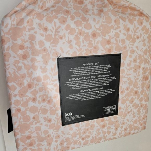 DKNY King Pale Pink Sheet Set - Picture 2 of 6